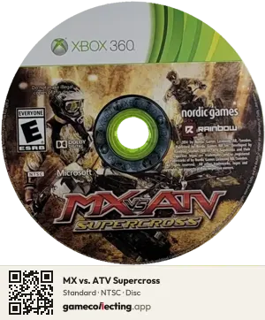 MX vs. ATV Supercross Xbox 360, NTSC disc