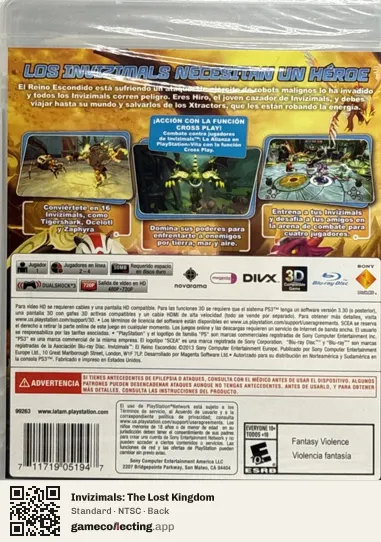Invizimals: The Lost Kingdom PlayStation 3, NTSC box back