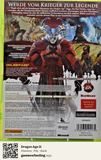 Dragon Age II Xbox 360, PAL box back
