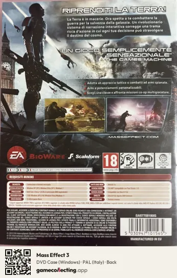 Mass Effect 3 Computer, Italy box back