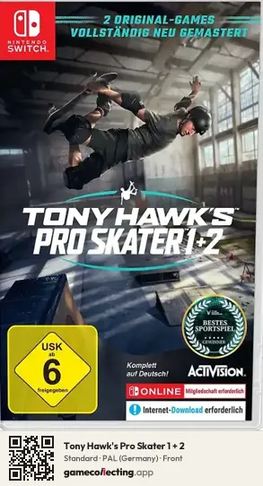 Tony Hawk's Pro Skater 1 + 2 Nintendo Switch, Germany box front