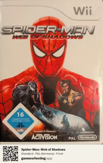 Spider-Man: Web of Shadows Nintendo Wii, Germany box front