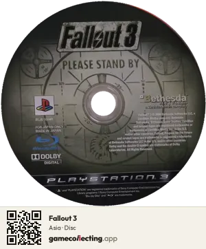 Fallout 3 PlayStation 3, Asia disc