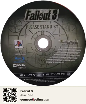 Fallout 3 PlayStation 3, Asia disc