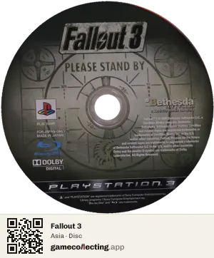 Fallout 3 PlayStation 3, Asia disc