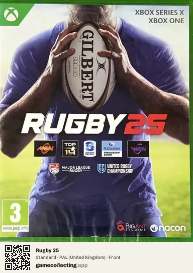 Rugby 25 Xbox Series X, United Kingdom box front