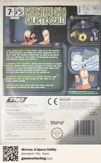 Worms: A Space Oddity Nintendo Wii, PAL box back