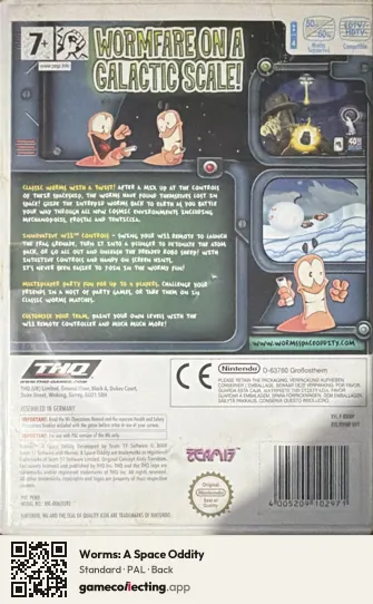 Worms: A Space Oddity Nintendo Wii, PAL box back