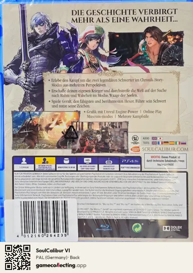 SoulCalibur VI PlayStation 4, Germany box back