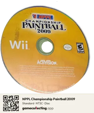 NPPL Championship Paintball 2009 Nintendo Wii, NTSC disc