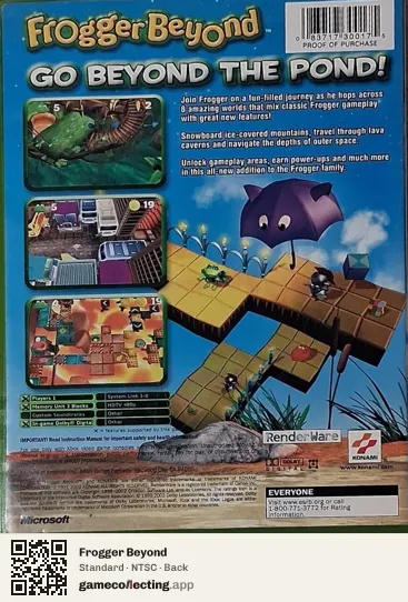 Frogger Beyond Xbox, NTSC box back