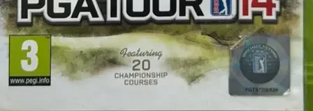 Tiger Woods PGA Tour 14, the PEGI square on its front