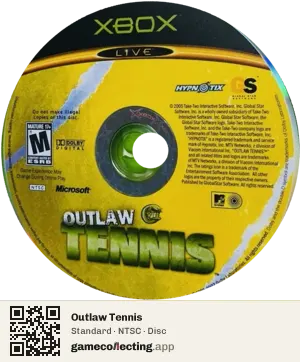 Outlaw Tennis Xbox, NTSC disc