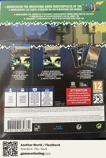 Another World / Flashback PlayStation 4, PAL box back