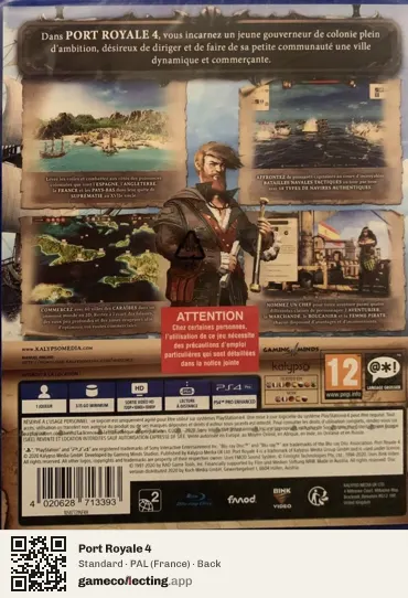 Port Royale 4 PlayStation 4, France box back