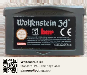 Wolfenstein 3D Game Boy Advance, PAL cartridge label