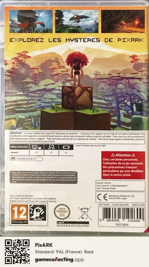 PixARK Nintendo Switch, France box back