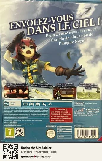 Rodea the Sky Soldier Nintendo Wii U, France box back