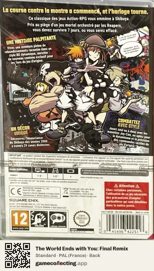 The World Ends with You: Final Remix Nintendo Switch, France box back