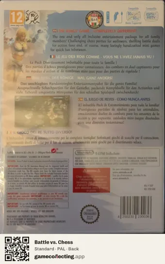 Battle vs. Chess Nintendo Wii, PAL box back