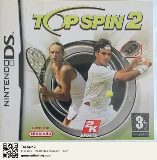 Top Spin 2 Nintendo DS, United Kingdom box front