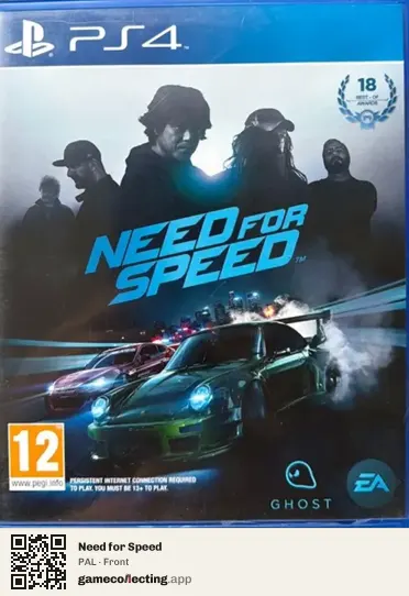 Need for Speed PlayStation 4, PAL box front