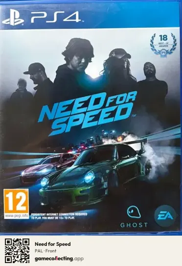 Need for Speed PlayStation 4, PAL box front