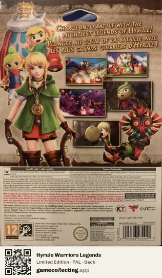 Hyrule Warriors Legends Nintendo 3DS, PAL box back