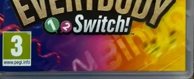 Everybody 1-2-Switch!, the PEGI square on its front