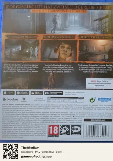 The Medium PlayStation 5, Germany box back