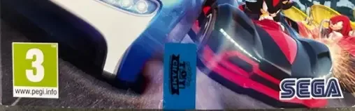 Team Sonic Racing, the PEGI square on its front