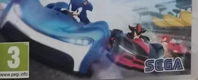 Team Sonic Racing, the PEGI square on its front