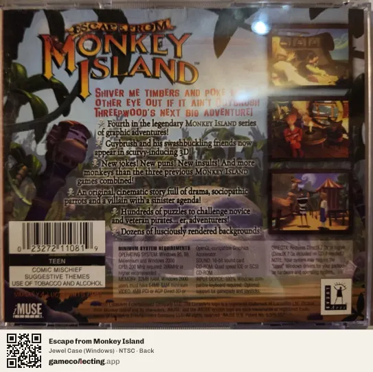 Escape from Monkey Island Computer, NTSC box back