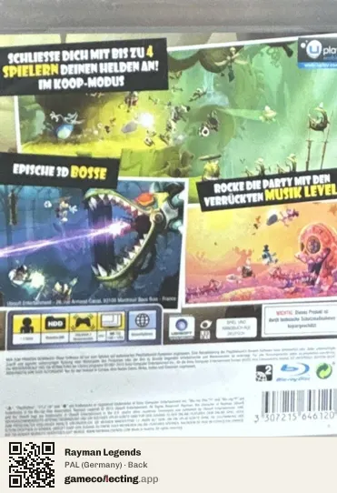 Rayman Legends PlayStation 3, Germany box back