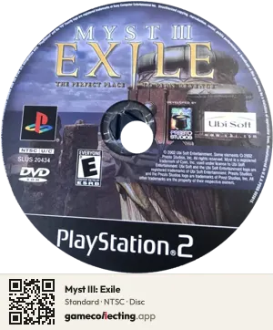 Myst III: Exile PlayStation 2, NTSC disc