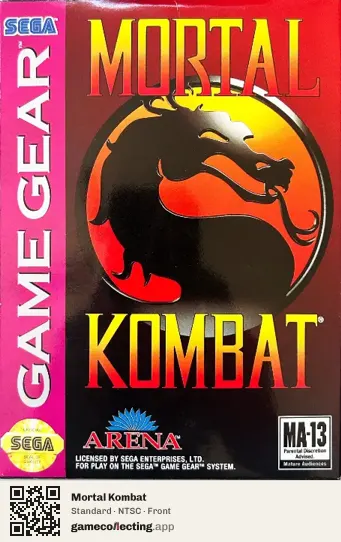 Mortal Kombat Sega Game Gear, NTSC box front