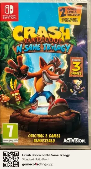 Crash Bandicoot N. Sane Trilogy Nintendo Switch, PAL box front