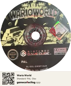 Wario World Nintendo GameCube, PAL disc