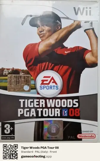 Tiger Woods PGA Tour 08 Nintendo Wii, Italy box front