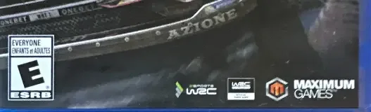 WRC 7, the ESRB box on its front