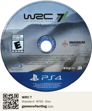 WRC 7 PlayStation 4, NTSC disc