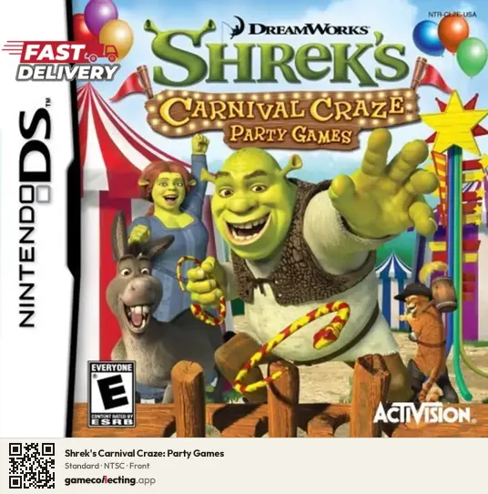 Shrek's Carnival Craze: Party Games Nintendo DS, NTSC box front