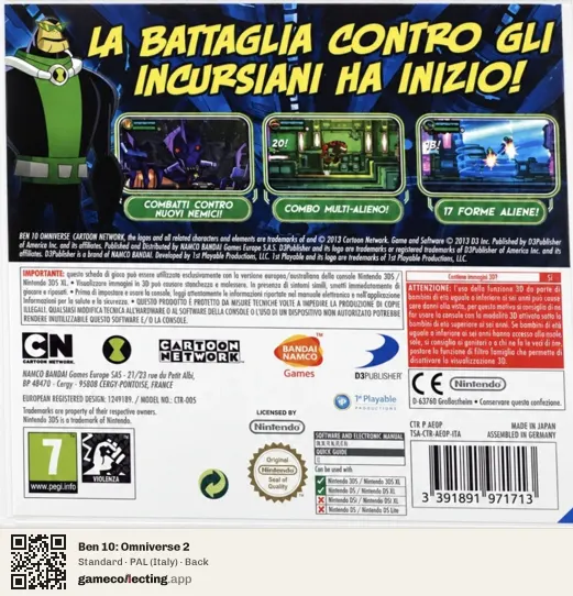 Ben 10: Omniverse 2 Nintendo 3DS, Italy box back