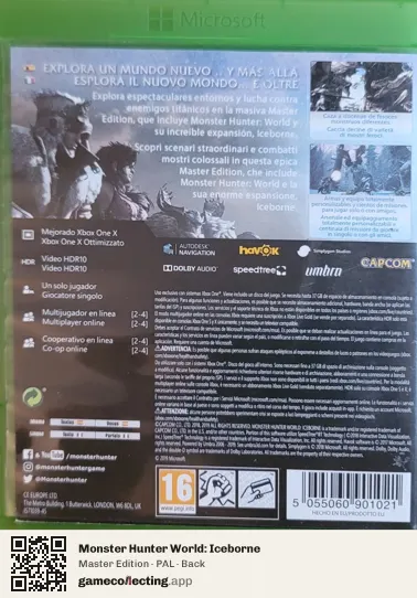 Monster Hunter World: Iceborne Xbox One, PAL box back