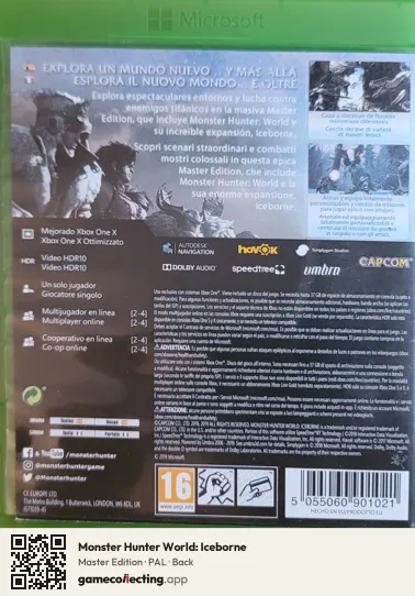 Monster Hunter World: Iceborne Xbox One, PAL box back