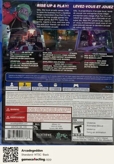 Arcadegeddon PlayStation 4, NTSC box back