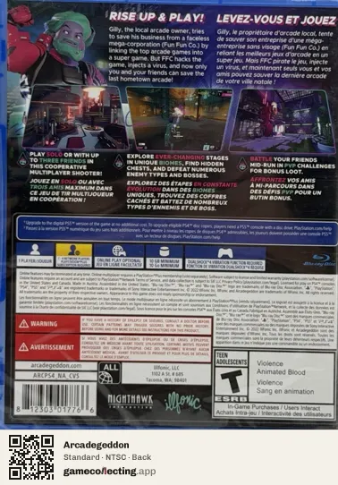 Arcadegeddon PlayStation 4, NTSC box back