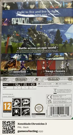 Xenoblade Chronicles 3 Nintendo Switch, PAL box back