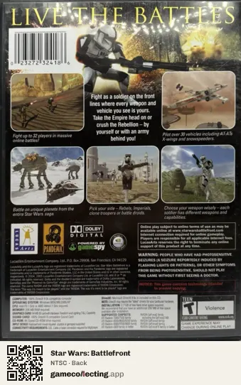 Star Wars: Battlefront Computer, NTSC box back