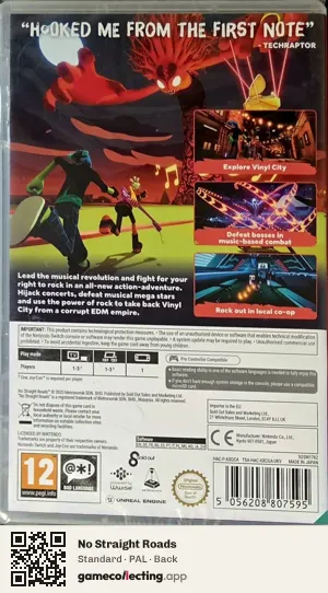 No Straight Roads Nintendo Switch, PAL box back